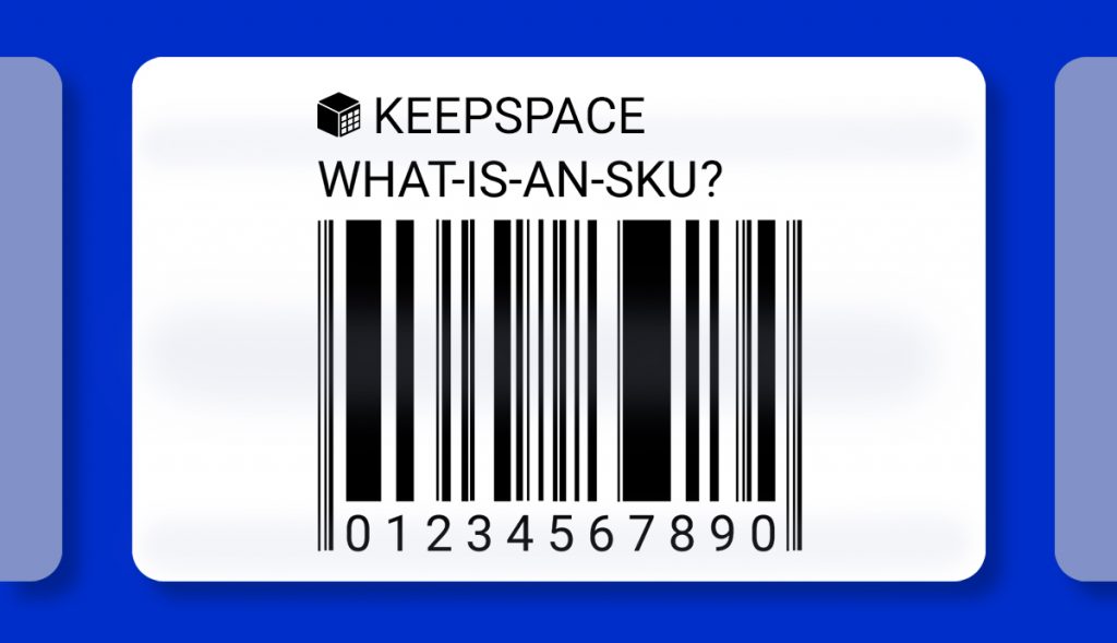 an image with a fake barcode label that says 'keepspace - what is an sku?